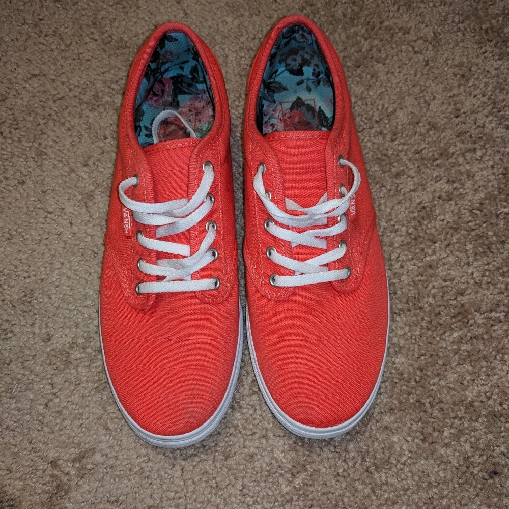 Salmon pink/orange vans
